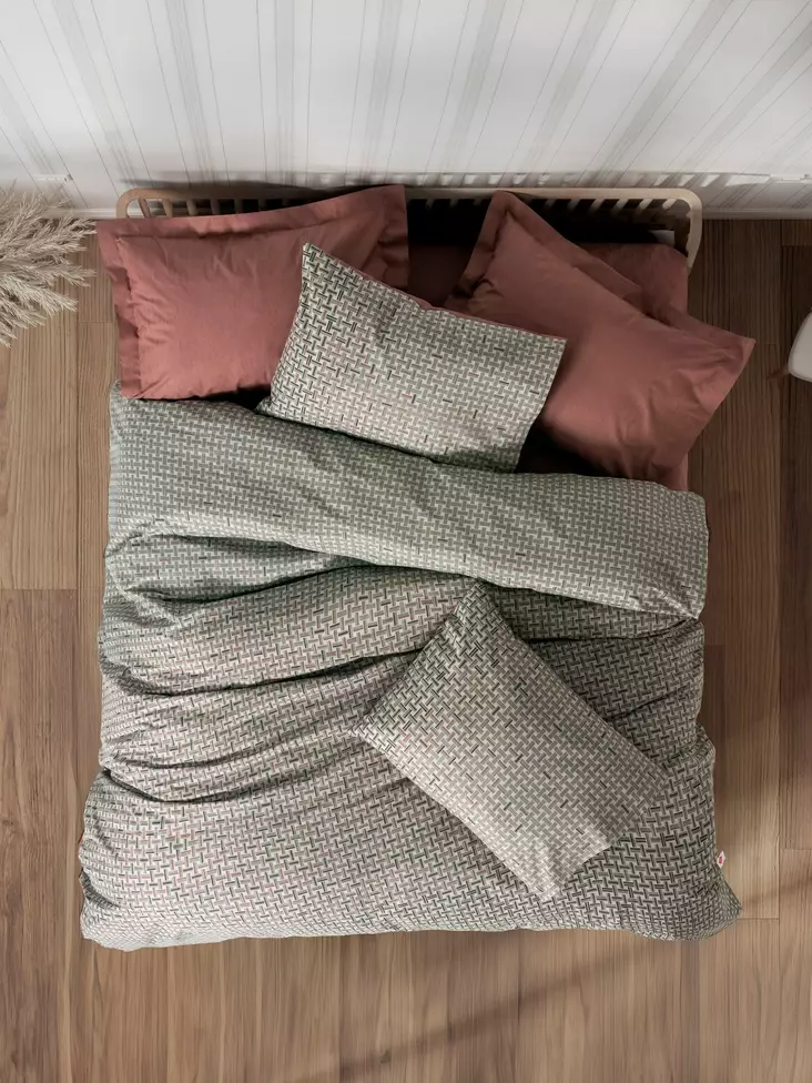 Påslakanset Dubbel L'essentiel Mote Tegelröd Bomull 200x220 cm 160x200x30 cm 50x70 cm - Lakan och örngott - 8684283402823 - 1