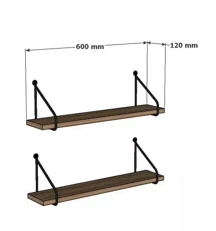 Vägghylla Hanah Home Reco Ek Spånskiva 60x12 cm - Vägghyllor - 8682870717053 - 1