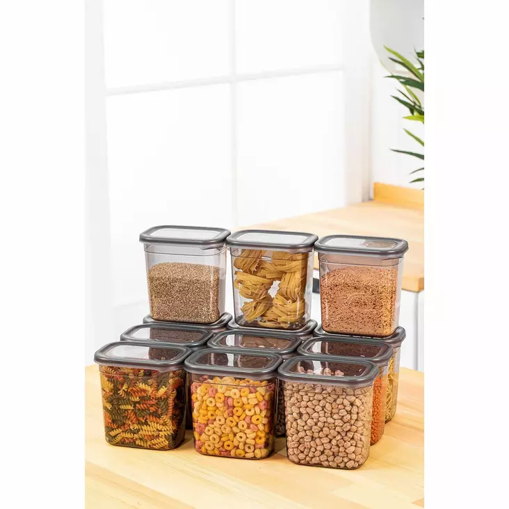 Förvaringslåda Set Hermia Antracit Plast 12 Delar - Plastlådor och förvaringslådor - 8683742868743 - 1