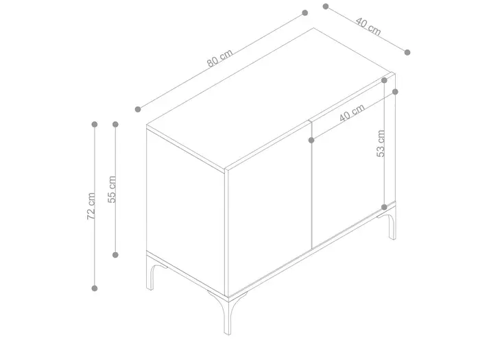 Konsolbord Hanah Home Prestige Safir Ek Spånskiva 80x72x40 cm - Byråer och skåp - 8684283390663 - 1