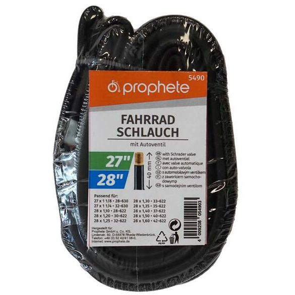 Inner Tube 27"-28" bilventil Prophete - Cykeldäck - 4009208054903 - 1