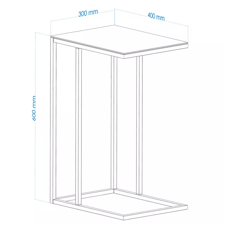 Sidobord Hanah Home Alaska C Svart Glas 30x60x40 cm - Sidobord och extrabord - 8684282056003 - 1