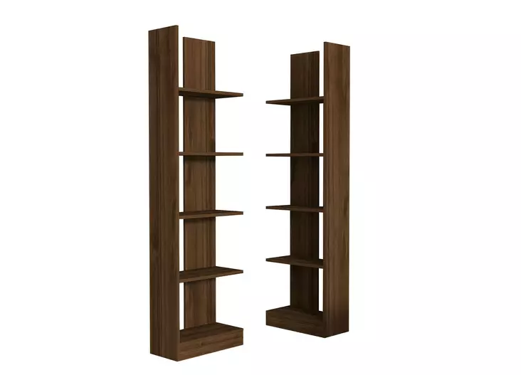 Bokhylla Hanah Home Ikiz Valnöt Spånskiva 100x187x25,8 cm - Bokhyllor - 8682870286573 - 1