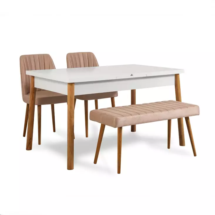 Matgrupp Hanah Home Costa Atlantic Vit Furu Spånskiva 120x77x75 cm - Matgrupper - 8683342722483 - 1