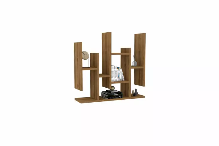 Vägghylla Hanah Home Flower Valnöt Spånskiva 70x68,8x19,6 cm - Vägghyllor - 8681875449433 - 1