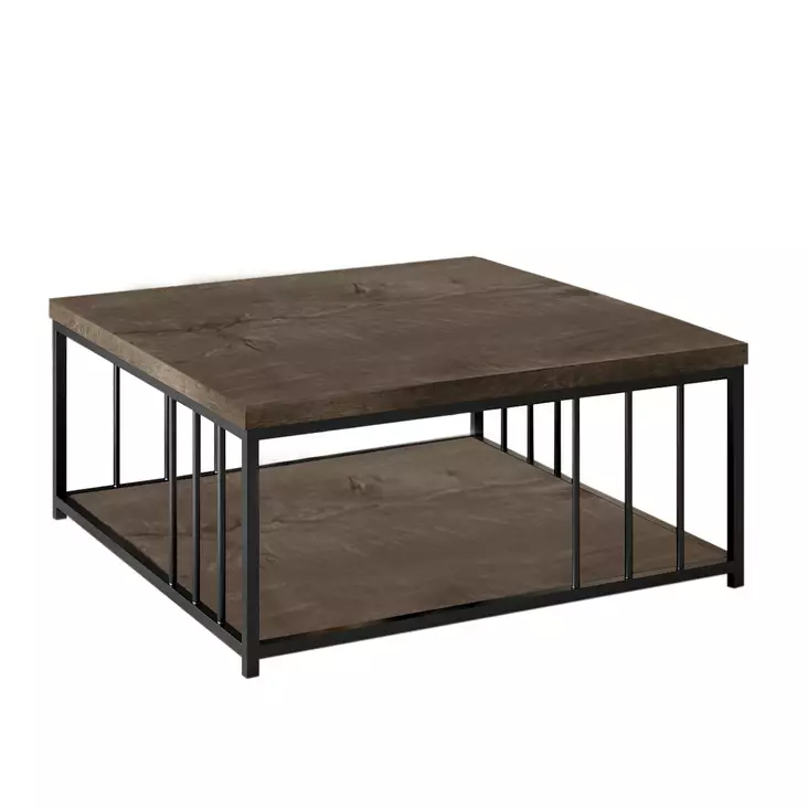 Soffbord Hanah Home Zenn Valnöt Svart Spånskiva 90x90x40 cm - Soffbord - 8683743791293 - 1