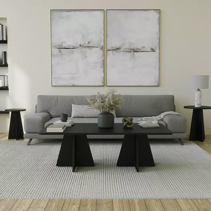 Soffbord Hanah Home Mushroom Svart Spånskiva 120x40x60 cm - Soffbord - 8684282515333 - 1