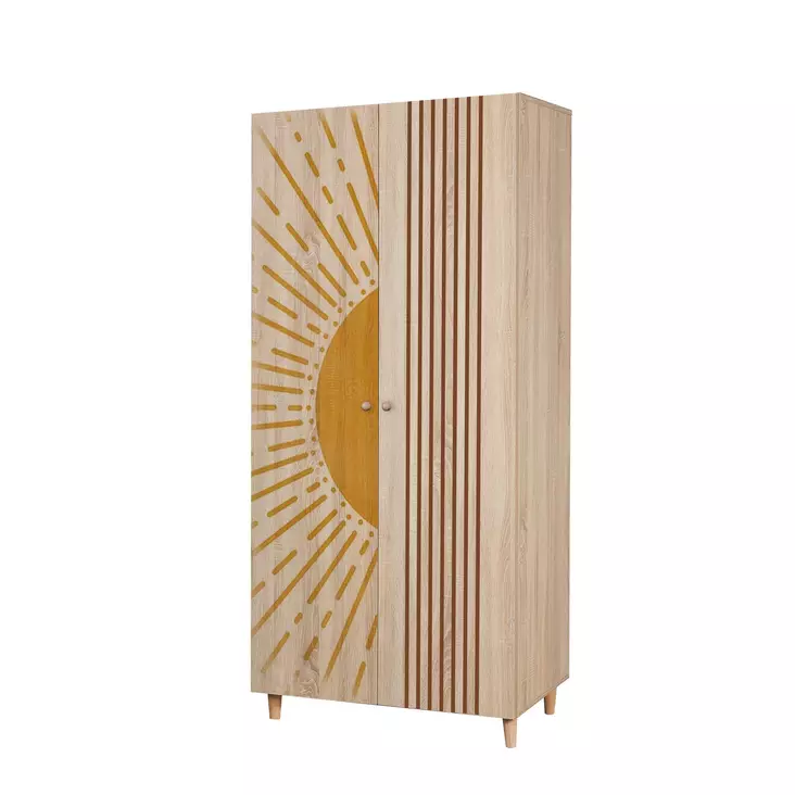 Garderob Hanah Home Lidya 2 Sonomo Spånskiva 90x192x52 cm - Garderober - 8684282305903 - 1