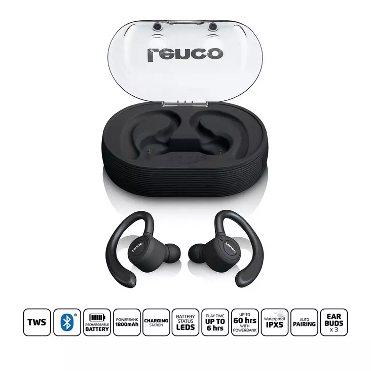 Sport IPX5 TWS Bluetooth® hörlurar Svart - In-ear hörlurar - 8711902043843 - 1