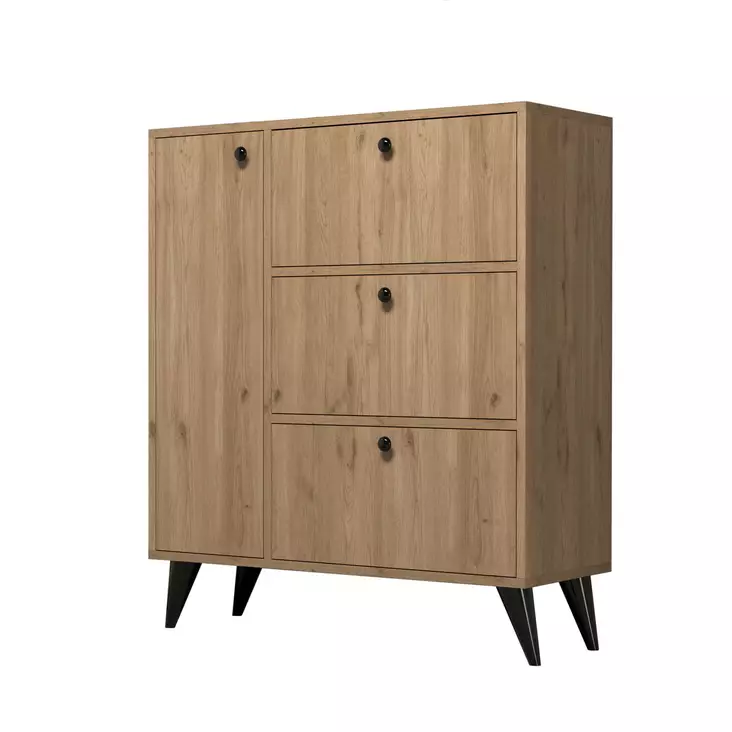 Skoskåp Hanah Home Bella 1802 Ek Spånskiva 90x105x35 cm - Skoskåp - 8683342214483 - 1