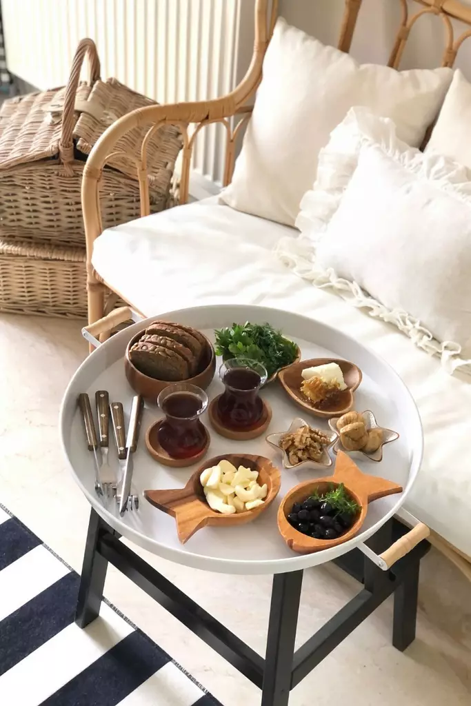 Bricka, vit, 51 x 51 x 3 cm, stilren, hållbar, mångsidig - Serveringsfat - 8684283574643 - 1