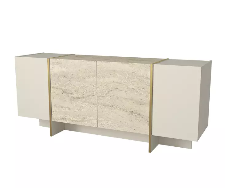 Konsolbord Hanah Home Veyron Travertin Sandsten Spånskiva 180x75,5x46,6 cm - Byråer och skåp - 8684283018383 - 1