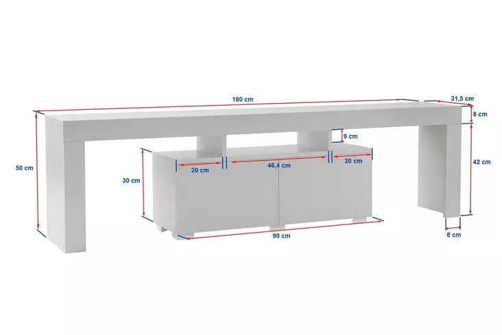 TV-bänk Nordure Enclave Naturvit Spånskiva 180x50x31,3 cm - TV-bänkar - 8684283132843 - 1