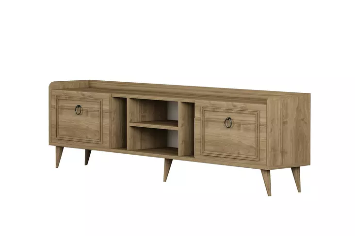 TV-bänk Hanah Home Rudy v2 Valnöt Spånskiva 180x55x35 cm - TV-bänkar - 8683743786053 - 1