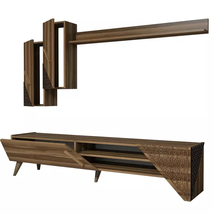 TV-bänk Hanah Home Beril Valnöt Spånskiva 180x40x37 cm - TV-bänkar - 8681875184273 - 1
