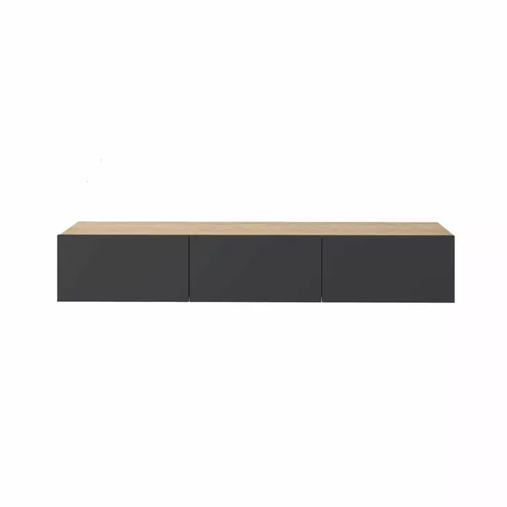 TV-bänk Hanah Home Francy 180 Safir Ek Antracit Spånskiva 180x30x30 cm - TV-bänkar - 8684283503193 - 1