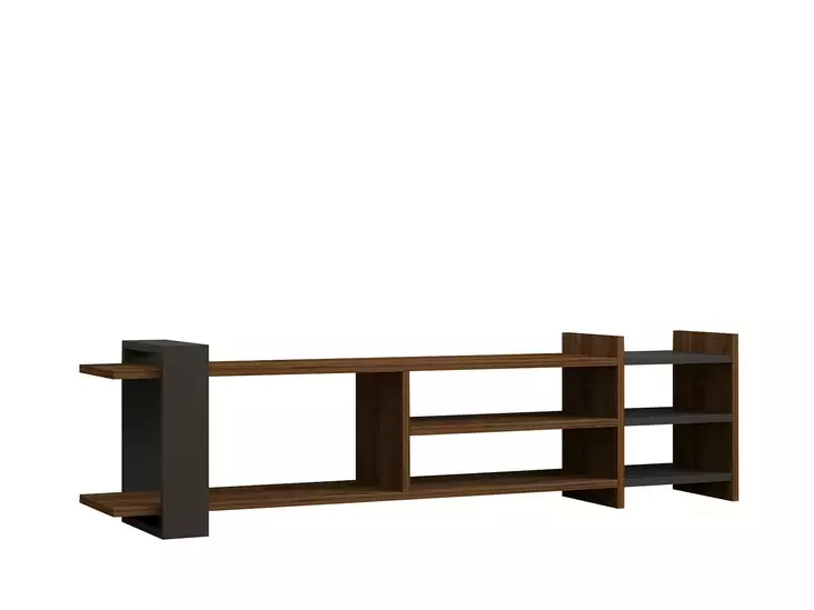 TV-bänk Hanah Home Zeyna Valnöt Antracit Spånskiva 156x40x29,6 cm - TV-bänkar - 8681875587883 - 1