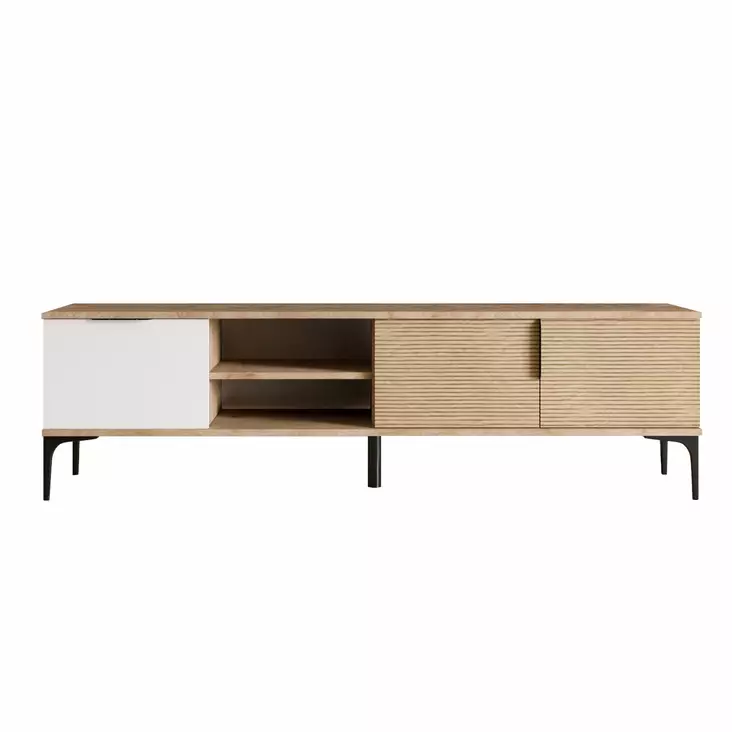 TV-bänk Hanah Home Tarz Vit Ek Spånskiva 180x49x33 cm - TV-bänkar - 8684283421183 - 1