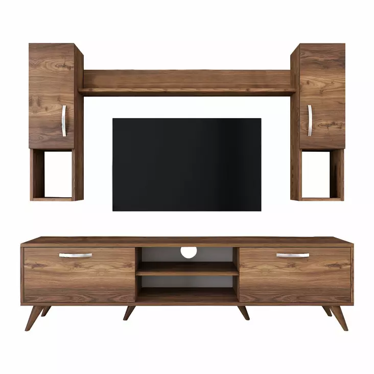 TV-bänk Hanah Home M27 Valnöt Spånskiva 180x48,6x35 cm - TV-bänkar - 8681875461923 - 1