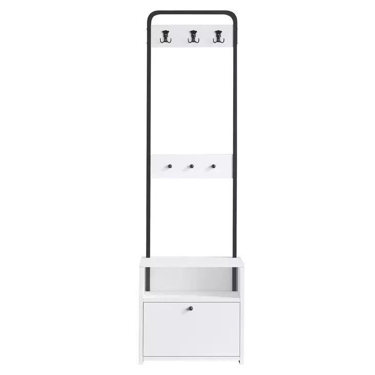 Hallmöbel Hanah Home Tina Vit Svart Spånskiva 50x170x35 cm - Hallskåp - 8683743850723 - 1