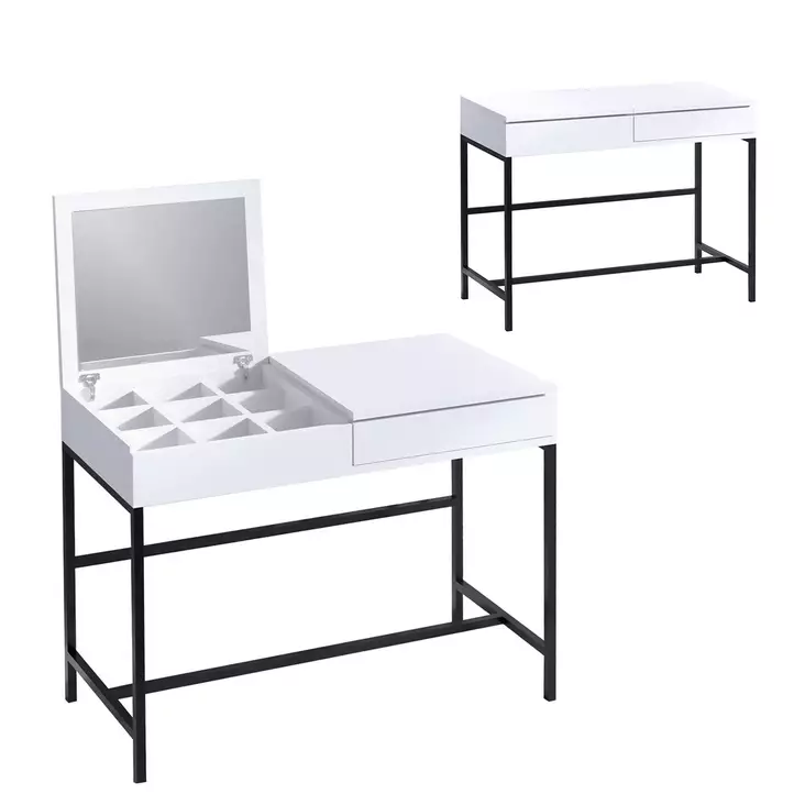 Sminkbord Hanah Home Amour Vit Spånskiva 100x74x50 cm - Toalettbord - 8683743536993 - 1
