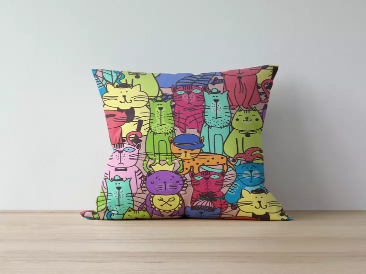 Kuddfodral, flerfärgad, 43 x 43 cm, slitstark, lättskött - Kuddar och täcken - 8682870195783 - 1