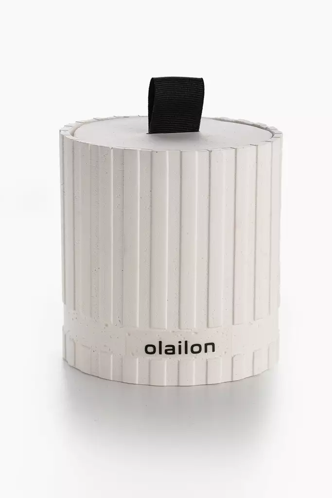 Doftljus Aberto Design Sutun Vit Betong Bärnsten 8x8,5 cm - Ljus och lyktor - 8684282969303 - 1