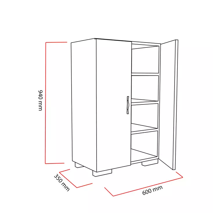 Skoskåp Hanah Home Mada4 Ayak Vit Spånskiva 60x94x35 cm - Skoskåp - 8681181980743 - 1