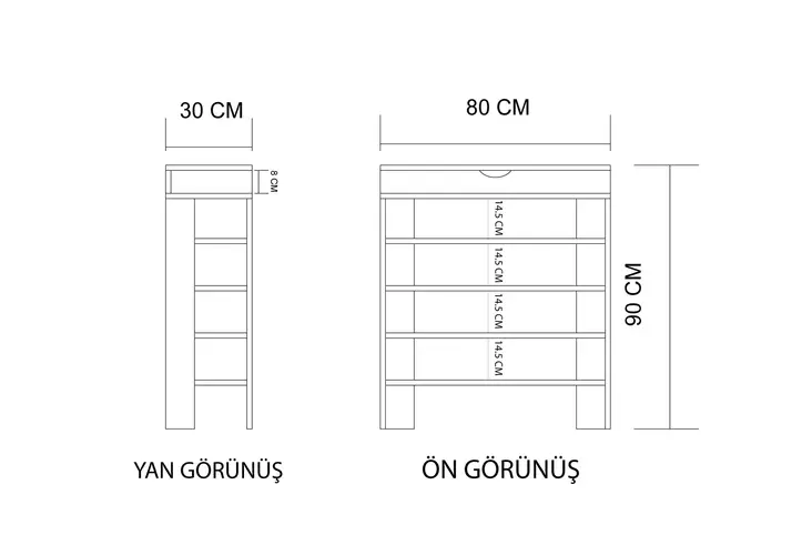Skoskåp Hanah Home Royal Valnöt Spånskiva 80x90x30 cm - Skoskåp - 8684283421053 - 1