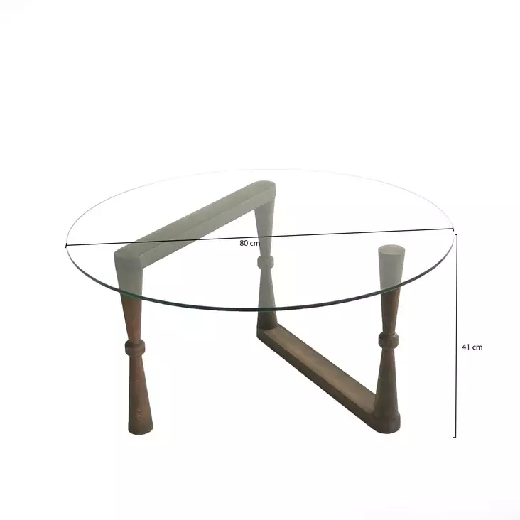 Soffbord Hanah Home S301 Valnöt Massivt Trä Härdat Glas 80x41x80 cm - Soffor - 8682870558533 - 1