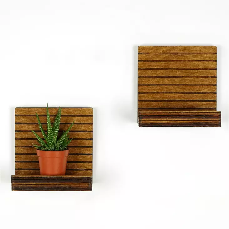 Vägghylla Hanah Home Raf263 Valnöt Plywood 13x13x7 cm - Vägghyllor - 8684282095743 - 1