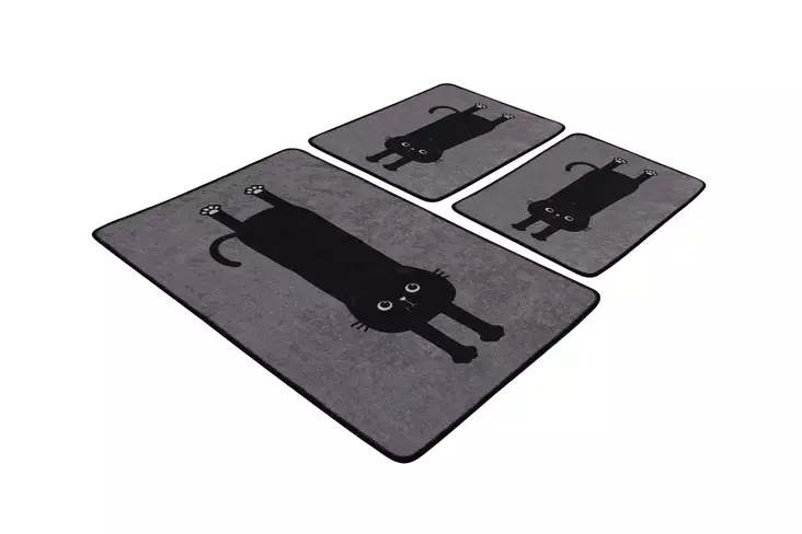 Badrumsmatta Set Mijölnir Flerfärgad 100% Polyester Antibakteriell Halkfri 50x60 cm & 60x100 cm - Badrumsmattor och våtrumsmattor - 8683342801713 - 1