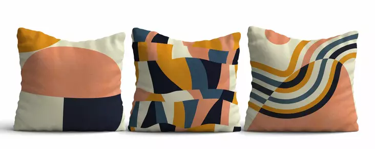 Kuddfodral Set Aberto Design Asr_plw25 Flerfärgad Bomull Polyester 43x43 cm - Prydnadskuddar - 8684283661213 - 1