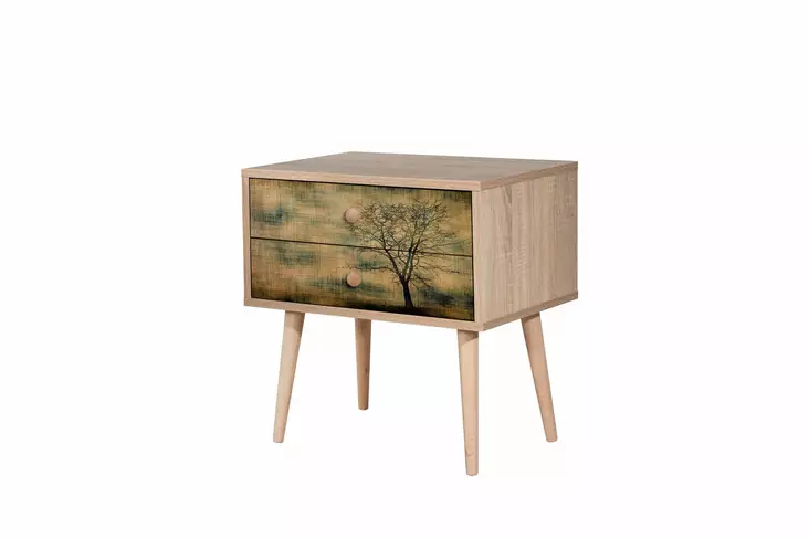 Sängbord Hanah Home Two Sonoma Ek Spånskiva 60x61x40 cm - Nattduksbord - 8681875340853 - 1