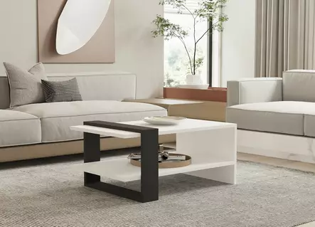 Soffbord, antracit/vit, 80 cm x 35 cm x 55 cm, tålig, rymlig, stilren - Bord - 8681875683264 - 1