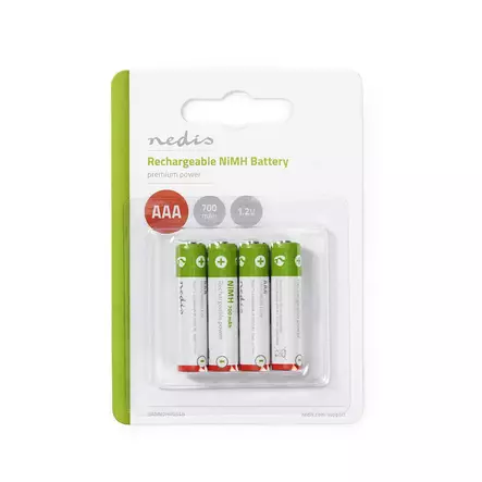 Laddningsbara Ni-MH-batteri AAA | 1.2 V DC | 700 mAh | Förladdad | 4-Pack - Batterier för uppladdning - 5412810267064 - 1