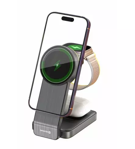 Trådlös Laddare 3 in 1 Swissten - Trådlös laddning - 8595217484764 - 1