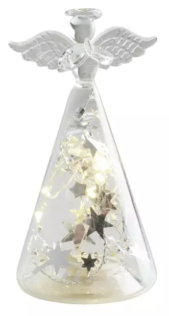 Alys lasinen led-enkeli 14cm - Dekorationsljus - 6435200280084 - 2