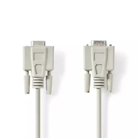 Serie Kabel | D-SUB 9-Pin Hane | D-SUB 9-Pin Hona | Nickelplaterad | 5.00 m | Rund | PVC | Elfenben | Label - Dator och nätverk - 5412810421114 - 1