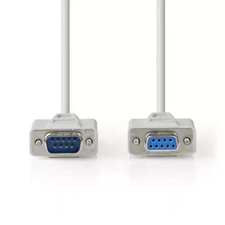 Serie Kabel | D-SUB 9-Pin Hane | D-SUB 9-Pin Hona | Nickelplaterad | 5.00 m | Rund | PVC | Elfenben | Label - Dator och nätverk - 5412810421114 - 10
