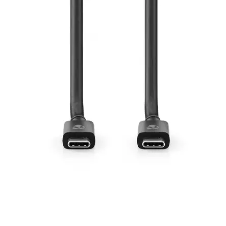 USB-kabel | USB 4.0 Gen 2x2 | USB-C Hane | USB-C Hane | 240 W | 8K@60Hz | 20 Gbps | Nickelplaterad | 2.00 m | Rund | PVC | Svart | Label - Dator och nätverk - 5412810422234 - 10