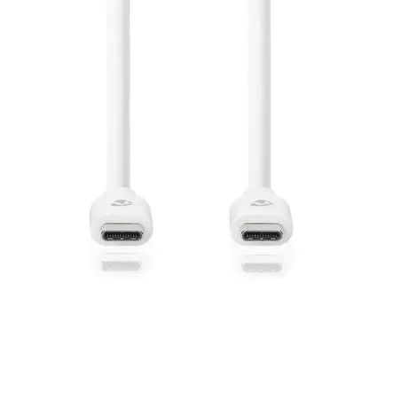 USB-kabel | USB 3.2 Gen 1 | USB-C Hane | USB-C Hane | 60 W | 4K@60Hz | 5 Gbps | Nickelplaterad | 3.00 m | Rund | PVC | Vit | Låda - Nedis produkter - 5412810481354 - 10
