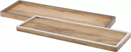 Serveringsbricka i mangoträ 45 cm – stilren handgjord träbricka för det moderna hemmet och inredningen - Dekorationer, prydnadsföremål - 8721037105644 - 1