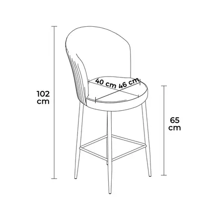 Barstol Hanah Home Alte Cream Guld Metall 46x102x40 cm - Barstolar - 8684282535454 - 2