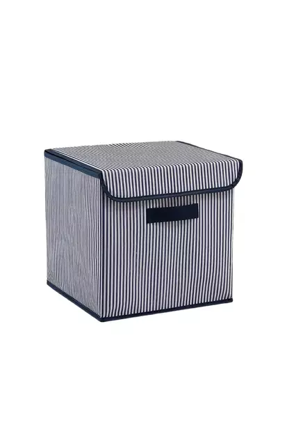 Förvaringslåda i filt, marinblå, 30 cm x 30 cm x 30 cm, tålig, rymlig - Plastlådor och förvaringslådor - 8684282555124 - 1