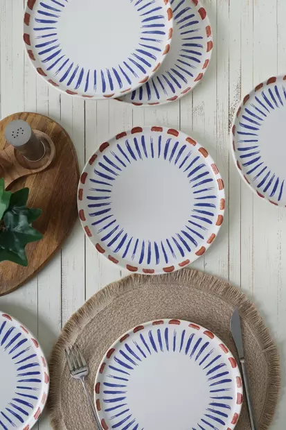 Tårtserveringsset Hermia Matt Vit Keramik 6 Delar - Serveringsfat - 8684282802334 - 2