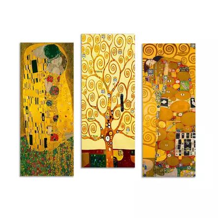 Dekorativ MDF-tavla (3 delar), flerfärgad, 70 x 50 cm, tålig, lätt att hänga upp - Tavlor och ramar - 8681875650624 - 1