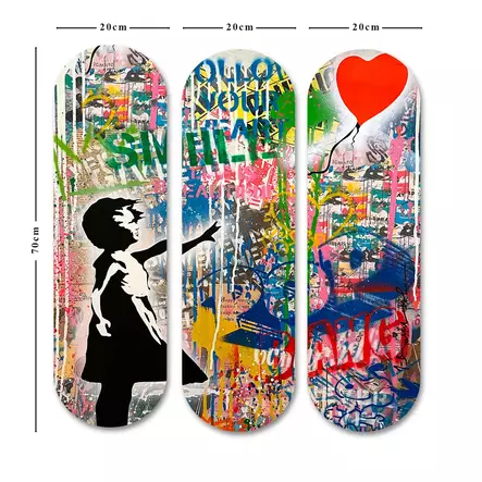 Dekorativ MDF-tavla (3 delar), flerfärgad, 70 x 70 cm, hållbar, högkvalitativ - Tavlor och ramar - 8683742895404 - 1