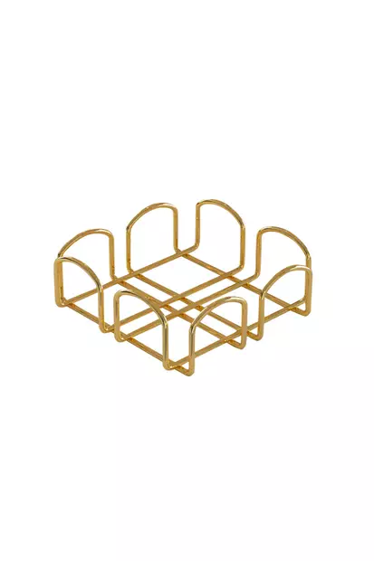 Servetthållare, guld, 7 x 20 x 20 cm, hållbar, stilren - Servetter - 8682870729704 - 1