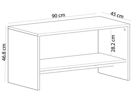 Soffbord Hanah Home Apollon Svart Marmormönster Spånskiva 90x46,8x45 cm - Soffbord - 8684282905554 - 1